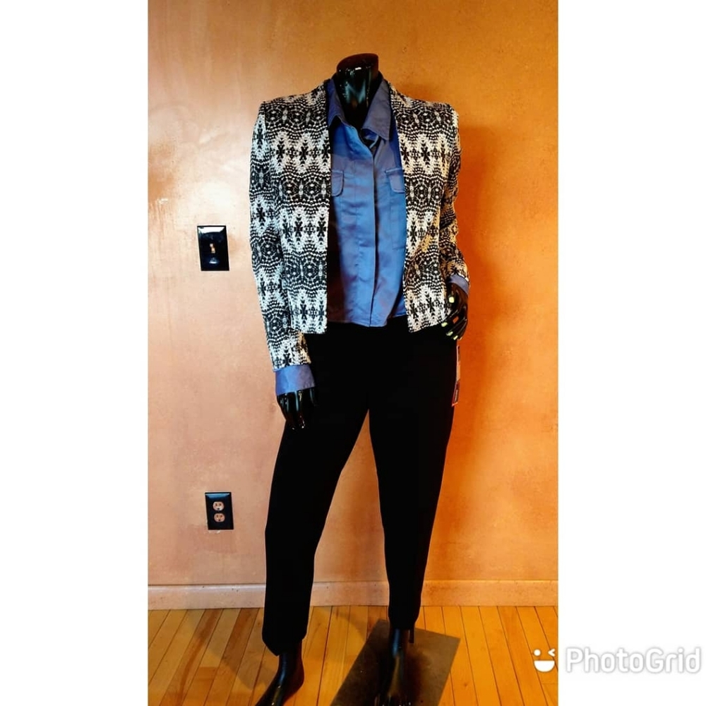 Black and white  blazer
